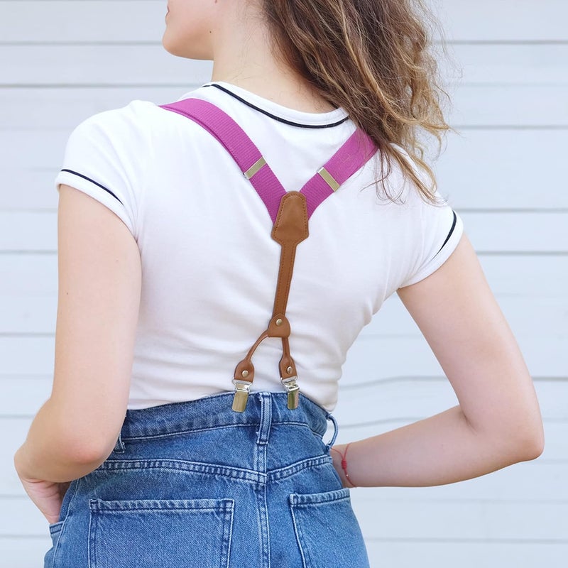 Action Ward Store Women's Suspenders - 1" Width - Y Back 4 Clip Skinny Ladies Suspenders - Image 4